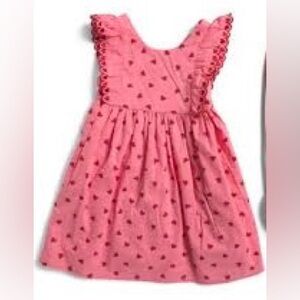 Isaac Mizrahi Pink Heart Flutter Sleeve Dress Size 12 months